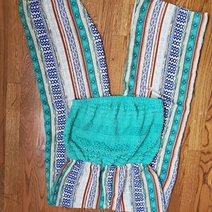 Strapless top palazzo pant jumper